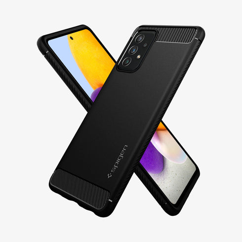 ACS02324 - Galaxy A72 Case Rugged Armor in Matte Black showing the back